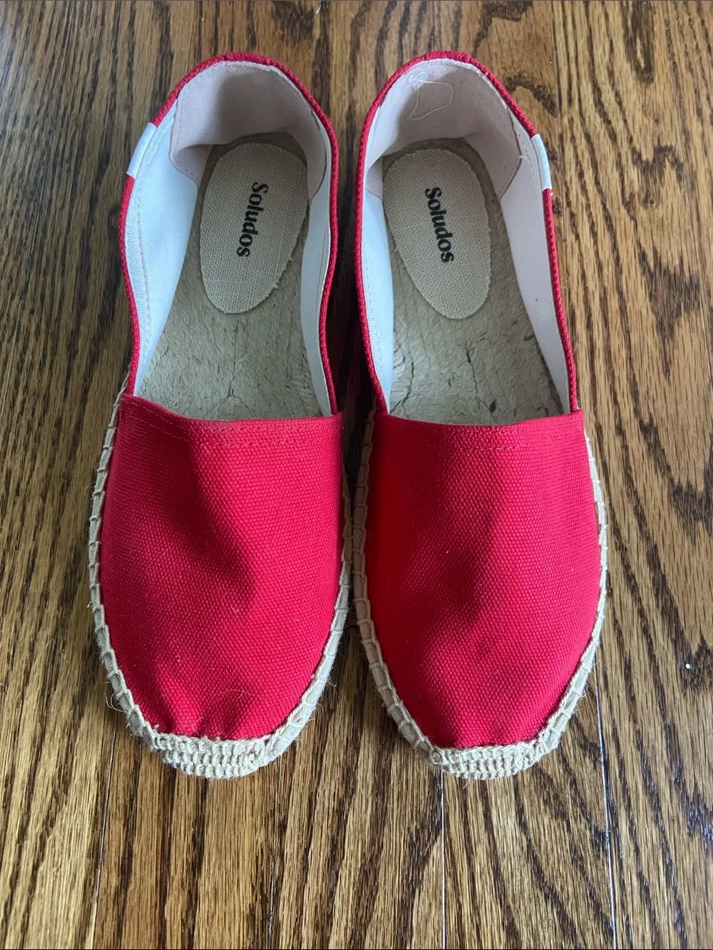 Soludos Cherry Red Canvas Slip-On Espadrilles